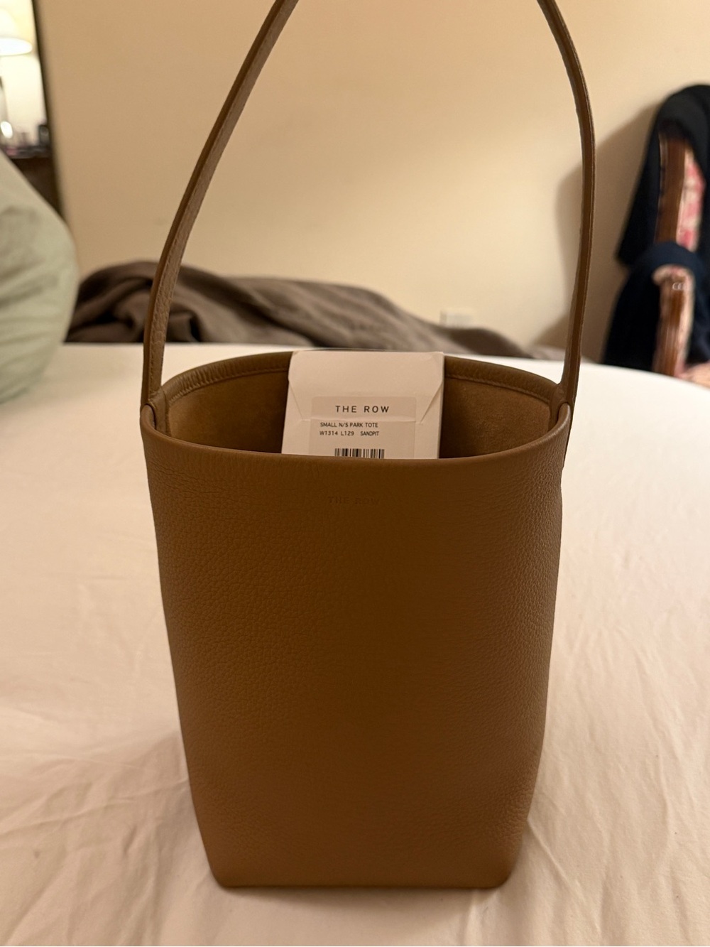 The Row Small N/S Park Tote Sandpit Leather